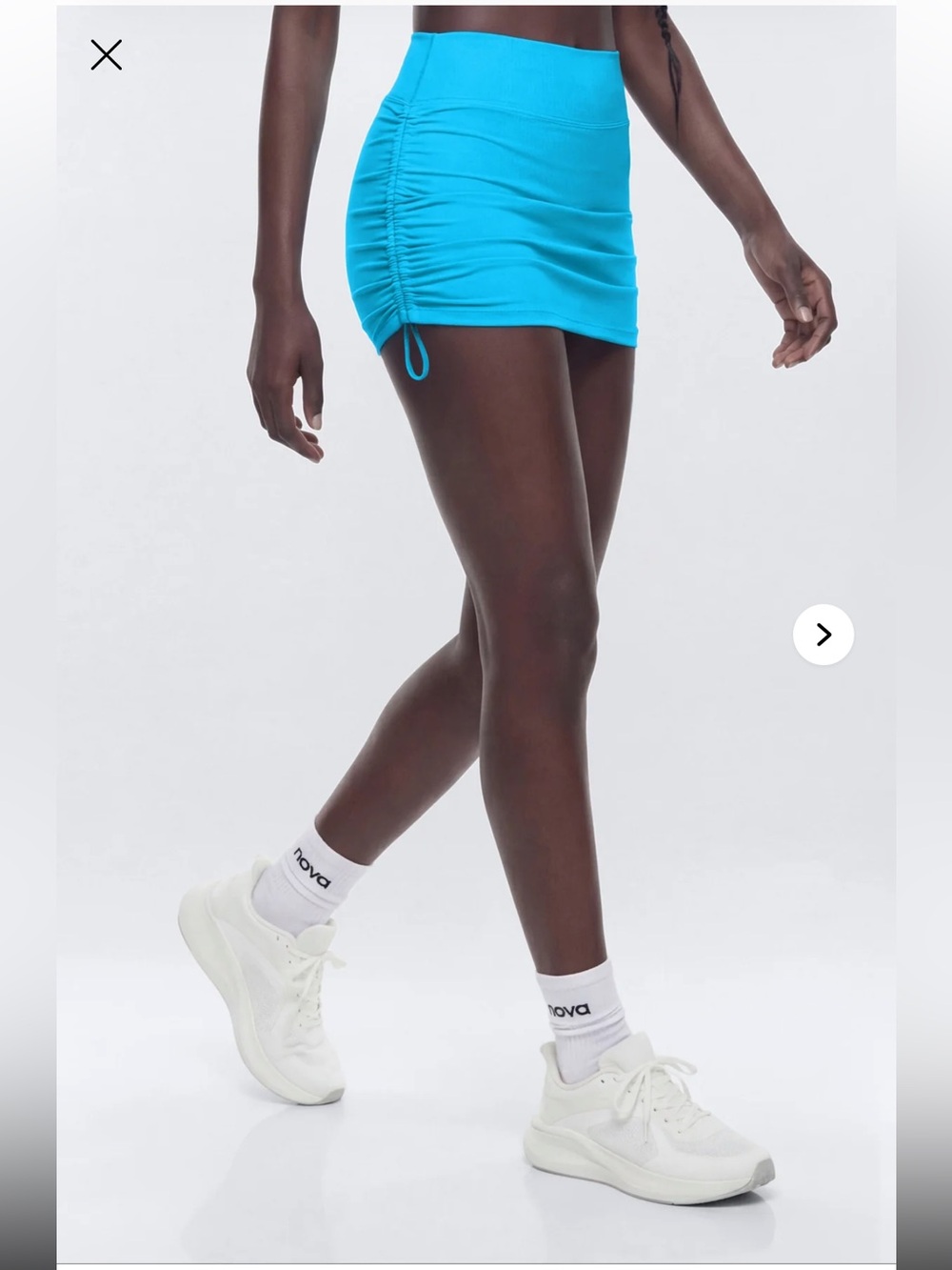 Fashion Nova Butter Soft Side Ruched Skort - Blue